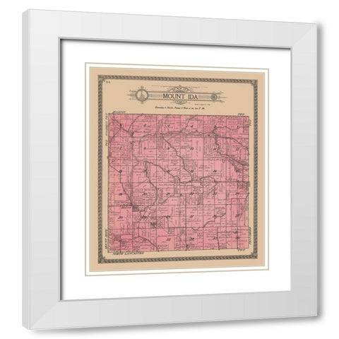 Mount Ida Township Wisconsin - Ogle 1918 White Modern Wood Framed Art Print with Double Matting by Ogle