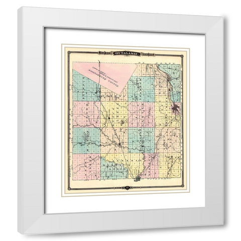 Outagamie Wisconsin Landowner - Snyder 1878 White Modern Wood Framed Art Print with Double Matting by Snyder