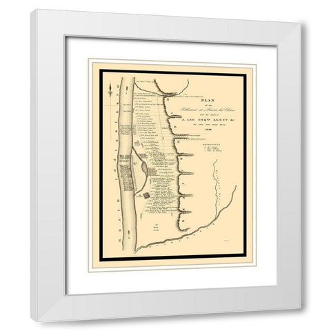 Prairie Du Chien Wisconsin Landowner - Lee 1820 White Modern Wood Framed Art Print with Double Matting by Lee