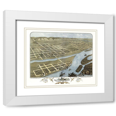 Prairie Du Chien Wisconsin - Ruger 1870 White Modern Wood Framed Art Print with Double Matting by Ruger