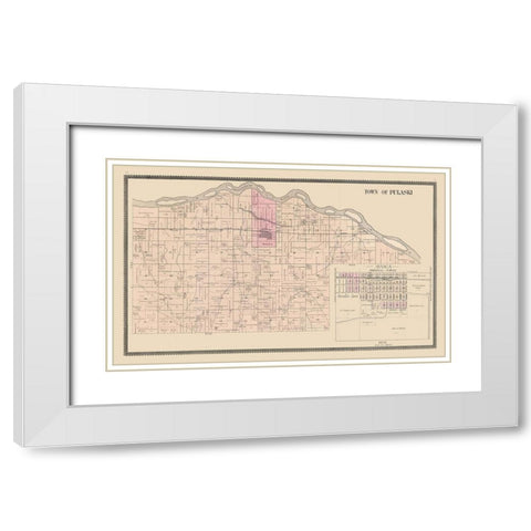 Pulaski, Avoca Wisconsin - Brandt 1895 White Modern Wood Framed Art Print with Double Matting by Brant