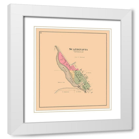Scandinavia Wisconsin Foote 1889 White Modern Wood Framed Art Print with Double Matting by Foote