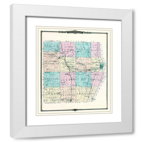 Sheboygan Wisconsin Landowner - Snyder 1878 White Modern Wood Framed Art Print with Double Matting by Snyder