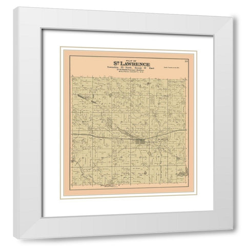 St Lawrence Wisconsin - 1912 White Modern Wood Framed Art Print with Double Matting by Waupaca Abstract & Loan Co.