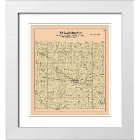 St Lawrence Wisconsin - 1912 White Modern Wood Framed Art Print with Double Matting by Waupaca Abstract & Loan Co.