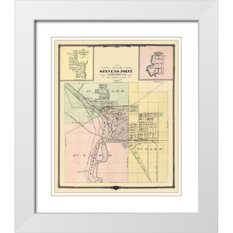 Stevens Point, Wonewoc South Carolina - Snyder White Modern Wood Framed Art Print with Double Matting by Snyder