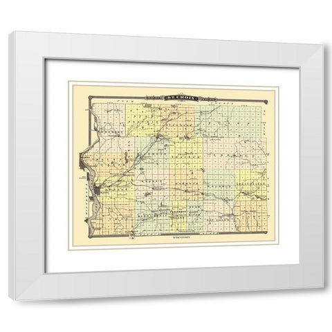 St. Croix Wisconsin Landowner - Snyder 1878 White Modern Wood Framed Art Print with Double Matting by Snyder