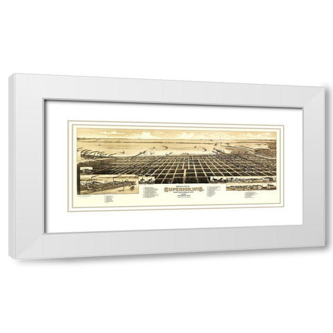 Superior Wisconsin - Wellge 1883 White Modern Wood Framed Art Print with Double Matting by Wellge