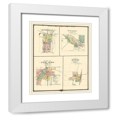 Tomah, Mauston, Fox Lake, Juneau Wisconsin White Modern Wood Framed Art Print with Double Matting by Snyder