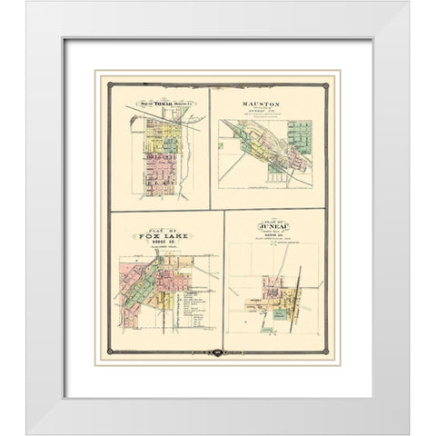 Tomah, Mauston, Fox Lake, Juneau Wisconsin White Modern Wood Framed Art Print with Double Matting by Snyder