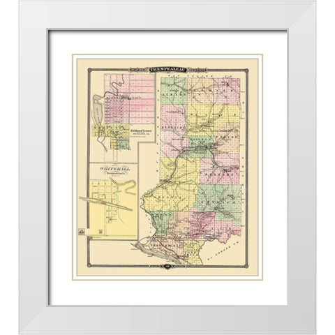 Trempealeau Wisconsin Landowner - Snyder 1878 White Modern Wood Framed Art Print with Double Matting by Snyder