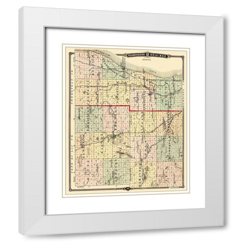 Washington Ozaukee Wisconsin Landowner White Modern Wood Framed Art Print with Double Matting by Snyder
