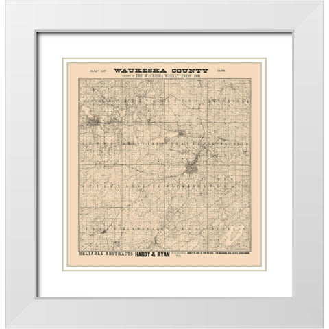 Waukesha County Wisconsin - Hardy 1900 White Modern Wood Framed Art Print with Double Matting by Hardy
