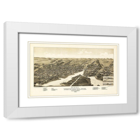 Whitewater Wisconsin - Norris 1855 White Modern Wood Framed Art Print with Double Matting by Norris