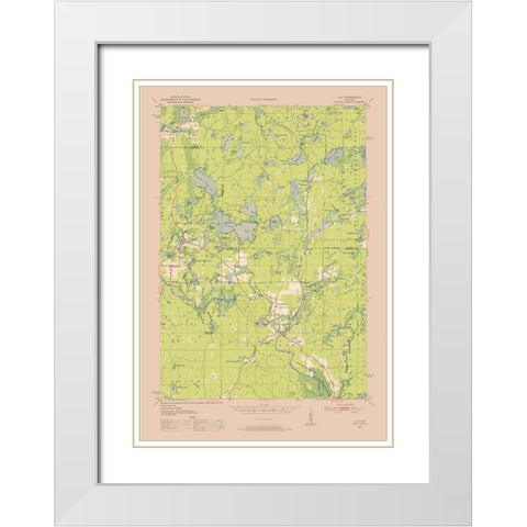 Lily Wisconsin Quad - USGS 1950 White Modern Wood Framed Art Print with Double Matting by USGS