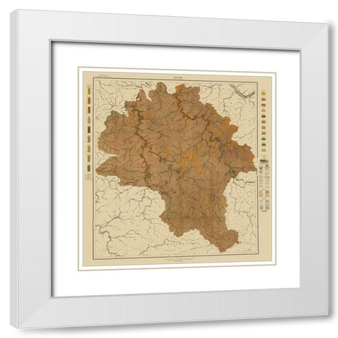 Boone West Virginia Soil 1913 - Hoen White Modern Wood Framed Art Print with Double Matting by Hoen