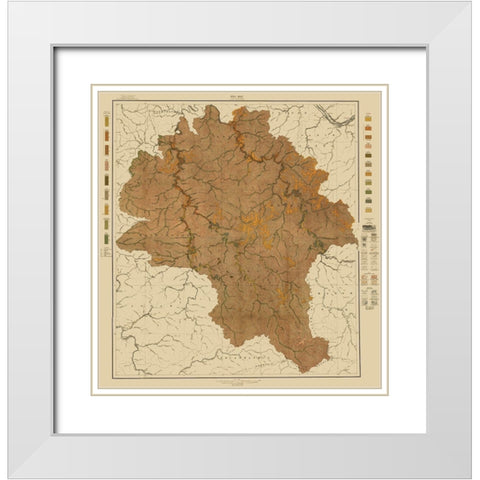 Boone West Virginia Soil 1913 - Hoen White Modern Wood Framed Art Print with Double Matting by Hoen