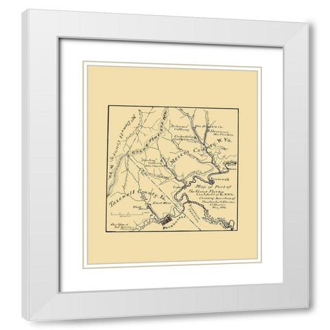 Flat Top Coal Field West Virginia - Hotchkiss 1886 White Modern Wood Framed Art Print with Double Matting by Hotchkiss