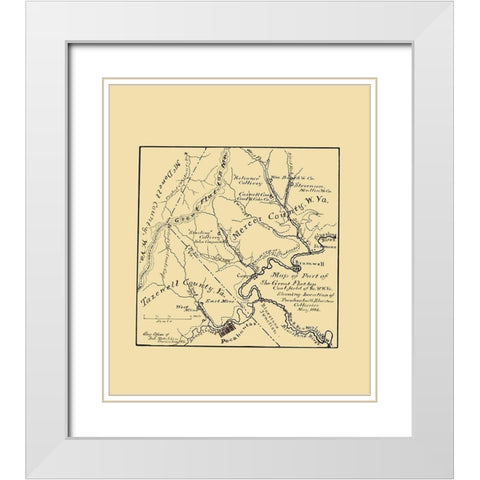 Flat Top Coal Field West Virginia - Hotchkiss 1886 White Modern Wood Framed Art Print with Double Matting by Hotchkiss