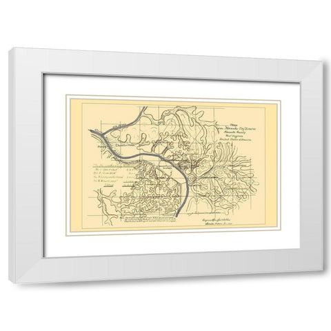 Kanawha West Virginia Kanawha City Estates White Modern Wood Framed Art Print with Double Matting by Hotchkiss