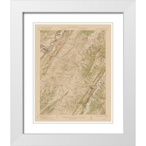 Keyser West Virginia Maryland Quad - USGS 1920 White Modern Wood Framed Art Print with Double Matting by USGS