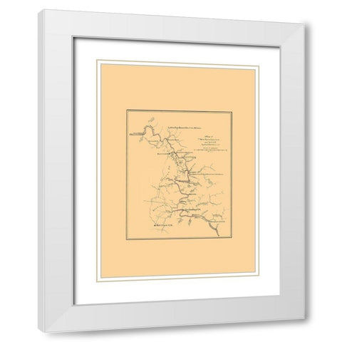 New River Coal Field West VA - Hotchkiss 1880 White Modern Wood Framed Art Print with Double Matting by Hotchkiss