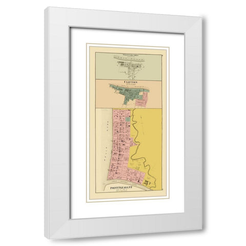 West Columbia Clifton Point Pleasant West Virginia White Modern Wood Framed Art Print with Double Matting by Hayes