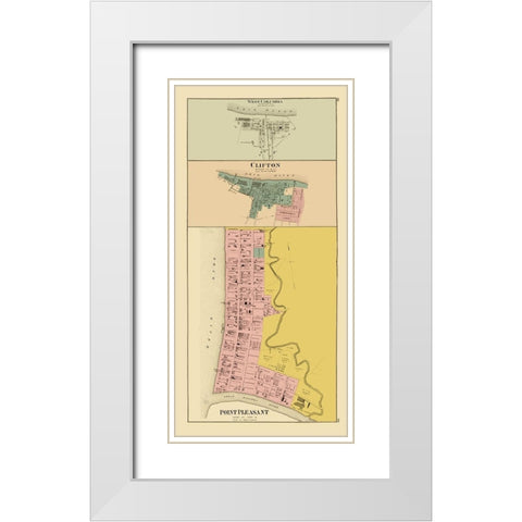 West Columbia Clifton Point Pleasant West Virginia White Modern Wood Framed Art Print with Double Matting by Hayes
