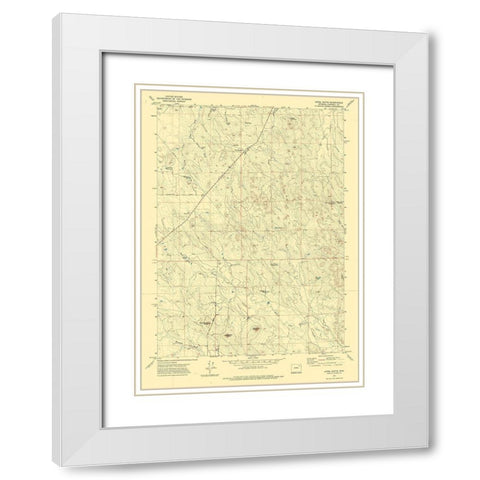 Appel Butte Wyoming Quad - USGS 1971 White Modern Wood Framed Art Print with Double Matting by USGS