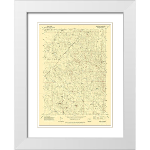 Appel Butte Wyoming Quad - USGS 1971 White Modern Wood Framed Art Print with Double Matting by USGS