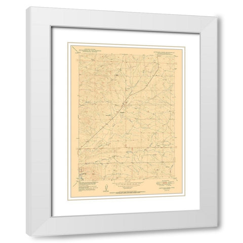 Antelope Creek Wyoming Quad - USGS 1950 White Modern Wood Framed Art Print with Double Matting by USGS