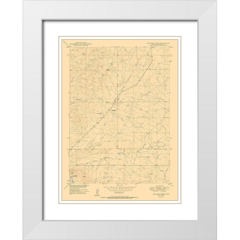 Antelope Creek Wyoming Quad - USGS 1950 White Modern Wood Framed Art Print with Double Matting by USGS