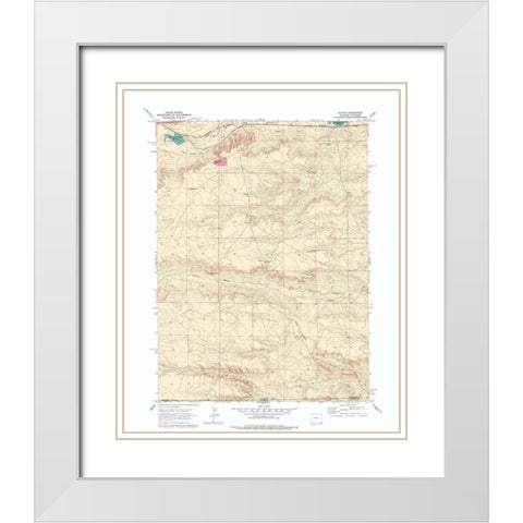 Altvan Wyoming Quad - USGS 1963 White Modern Wood Framed Art Print with Double Matting by USGS