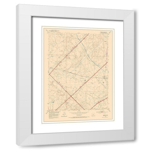 Arminto Wyoming Quad - USGS 1952 White Modern Wood Framed Art Print with Double Matting by USGS