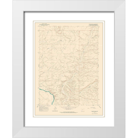 Austin Ranch Wyoming Quad - USGS 1961 White Modern Wood Framed Art Print with Double Matting by USGS