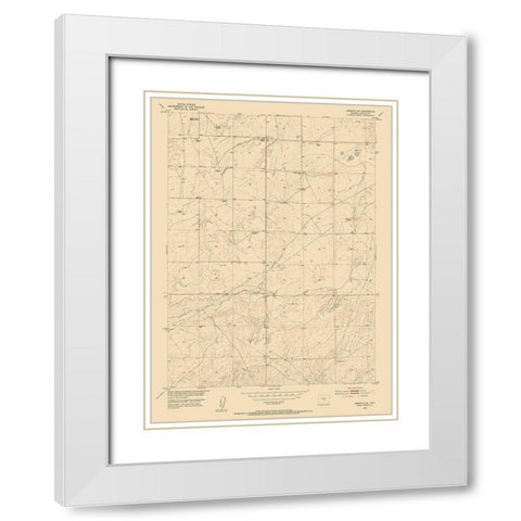 Arminto Wyoming Quad - USGS 1952 White Modern Wood Framed Art Print with Double Matting by USGS