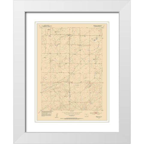 Arminto Wyoming Quad - USGS 1952 White Modern Wood Framed Art Print with Double Matting by USGS