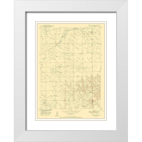 Amend Ranch Wyoming Quad - USGS 1950 White Modern Wood Framed Art Print with Double Matting by USGS