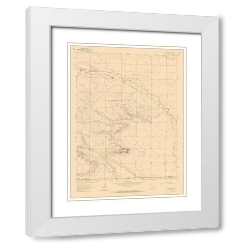 Arcola Wyoming Quad - USGS 1963 White Modern Wood Framed Art Print with Double Matting by USGS