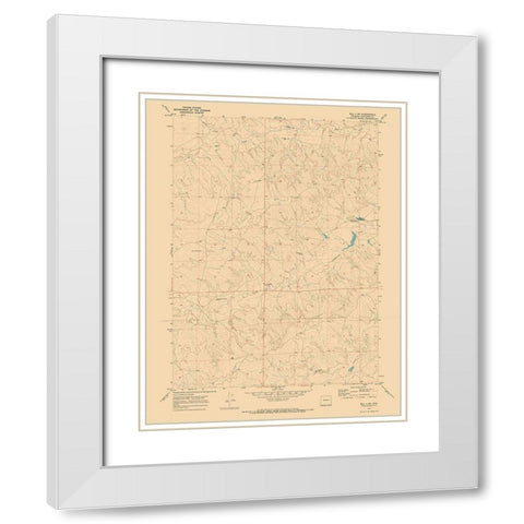 Bill 4 Converse County Wyoming Quad - USGS 1970 White Modern Wood Framed Art Print with Double Matting by USGS