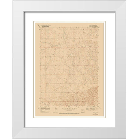 North West Bill Wyoming Quad - USGS 1970 White Modern Wood Framed Art Print with Double Matting by USGS