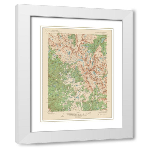 Mt Bonneville Wyoming Quad - USGS 1938 White Modern Wood Framed Art Print with Double Matting by USGS