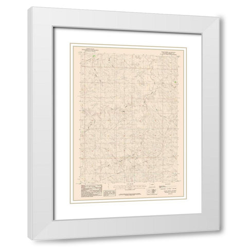 Baker Spring Wyoming Quad - USGS 1984 White Modern Wood Framed Art Print with Double Matting by USGS