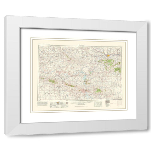 Casper Wyoming Quad - USGS 1962 White Modern Wood Framed Art Print with Double Matting by USGS