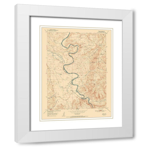 Cassa Wyoming Quad - USGS 1952 White Modern Wood Framed Art Print with Double Matting by USGS
