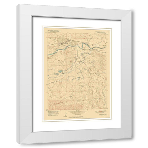 Careyhurst Converse Wyoming Quad - USGS 1950 White Modern Wood Framed Art Print with Double Matting by USGS