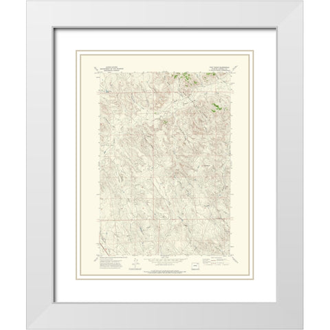 Calf Creek Wyoming Quad - USGS 1971 White Modern Wood Framed Art Print with Double Matting by USGS
