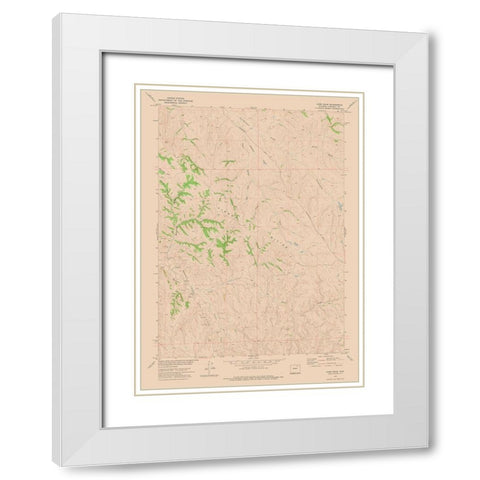 Carr Draw Wyoming Quad - USGS 1972 White Modern Wood Framed Art Print with Double Matting by USGS