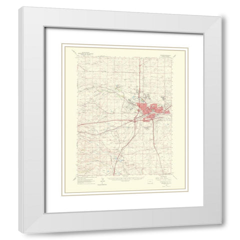 Cheyenne Wyoming Colorado Quad - USGS 1964 White Modern Wood Framed Art Print with Double Matting by USGS