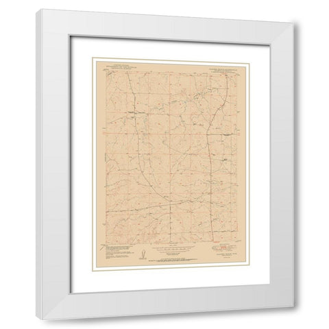Clausen Ranch Wyoming Quad - USGS 1950 White Modern Wood Framed Art Print with Double Matting by USGS